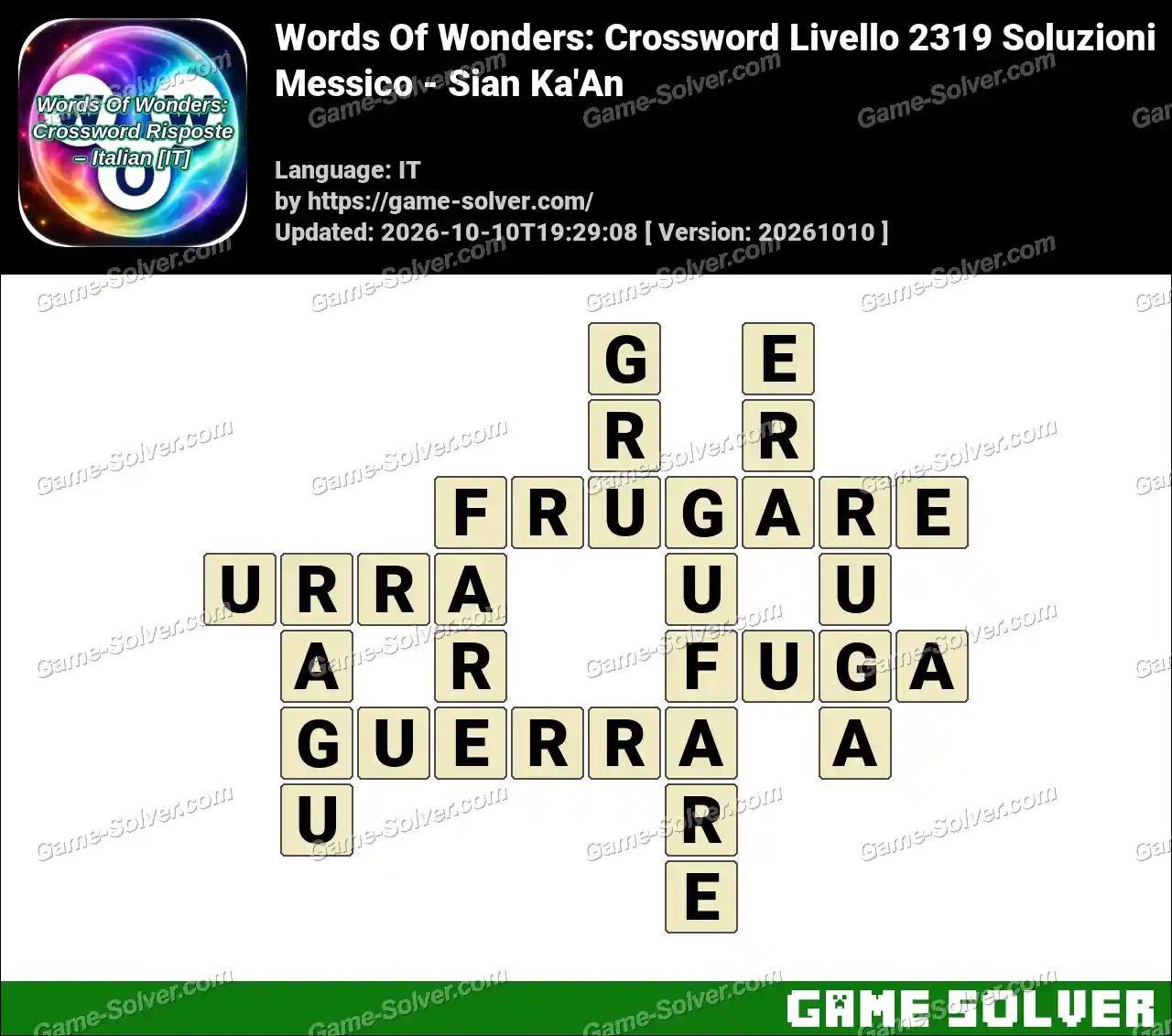 Words Of Wonders: Crossword Livello 2319 Soluzioni – Messico – Sian Ka’An